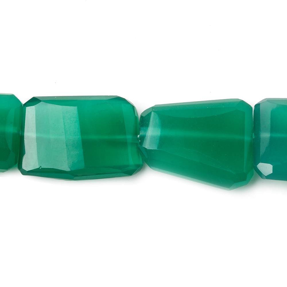 17x10-23x18mm Green Onyx faceted nugget beads 15 inch 19 pieces - Beadsofcambay.com