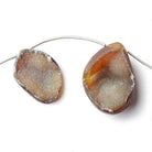 17x10-30x22mm Tortoise Shell Agate Drusy Freeform Beads 11 pieces - Beadsofcambay.com