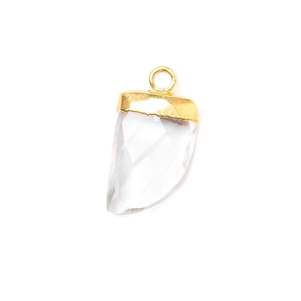 17x10mm 24kt Gold Leafed Crystal Quartz Horn Pendant 1 piece - Beadsofcambay.com