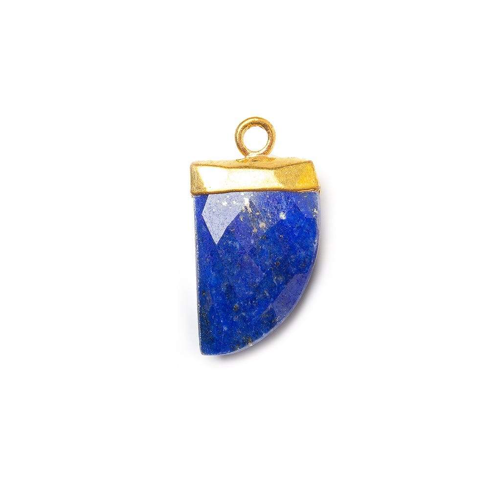 17X10mm 24kt Gold Leafed Lapis Lazuli Horn Pendant 1 piece - Beadsofcambay.com