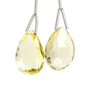 17x11-20x13mm Lemon Quartz Faceted Pear Focal Bead Set of 2 - Beadsofcambay.com