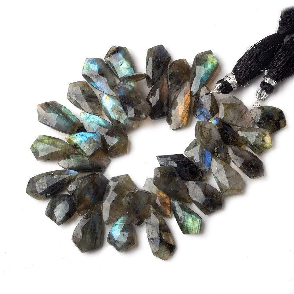 17x12-20x12mm Labradorite Faceted Shield Beads 8 inch 40 pieces - Beadsofcambay.com