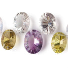 17x12-20x15mm Multi-gemstone Concave Faceted Oval Beads 9 pieces AAA - Beadsofcambay.com
