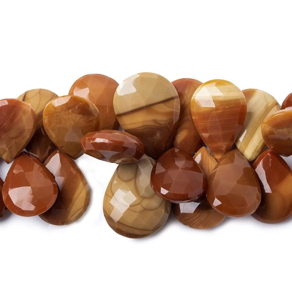 17x12-23x17mm Bruno Jasper Faceted Pear Briolette 4 inch 23 beads AA - Beadsofcambay.com