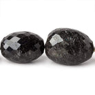 17x12-29x21mm Black Tourmalinated Quartz faceted nuggets 16.5 inches 19 beads - Beadsofcambay.com