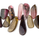 17x12-33x11mm Multi Color Tourmaline Plain Slice Beads 3.5 inch 13 pieces - Beadsofcambay.com
