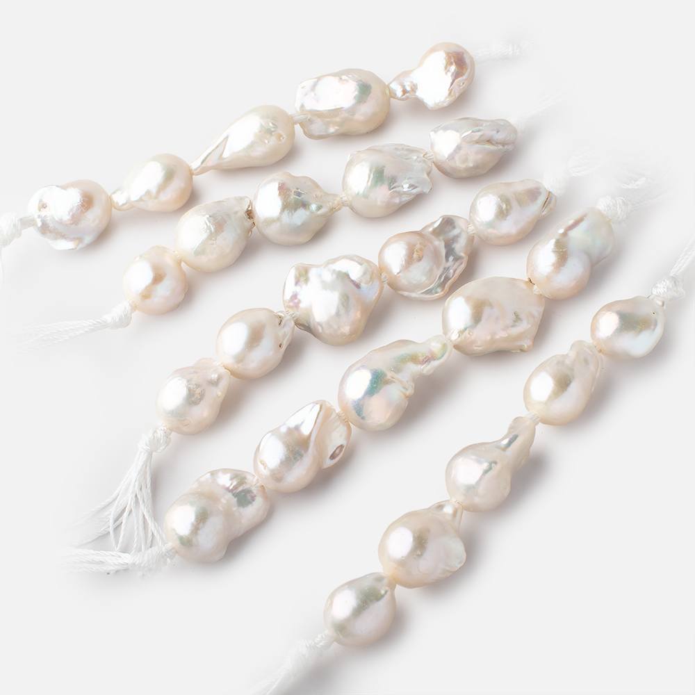 17x13-23x15mm Creamy Off White Ultra Baroque 2.5mm Large Hole Pearls 5 Beads - Beadsofcambay.com