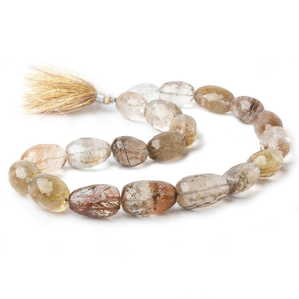 17x13-25x13mm Rutilated Quartz Faceted Nugget Beads 16 inch 20 pcs AA - Beadsofcambay.com