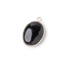 17x13mm .925 Silver Bezel Hypersthene Plain Oval Pendant 1 piece - Beadsofcambay.com