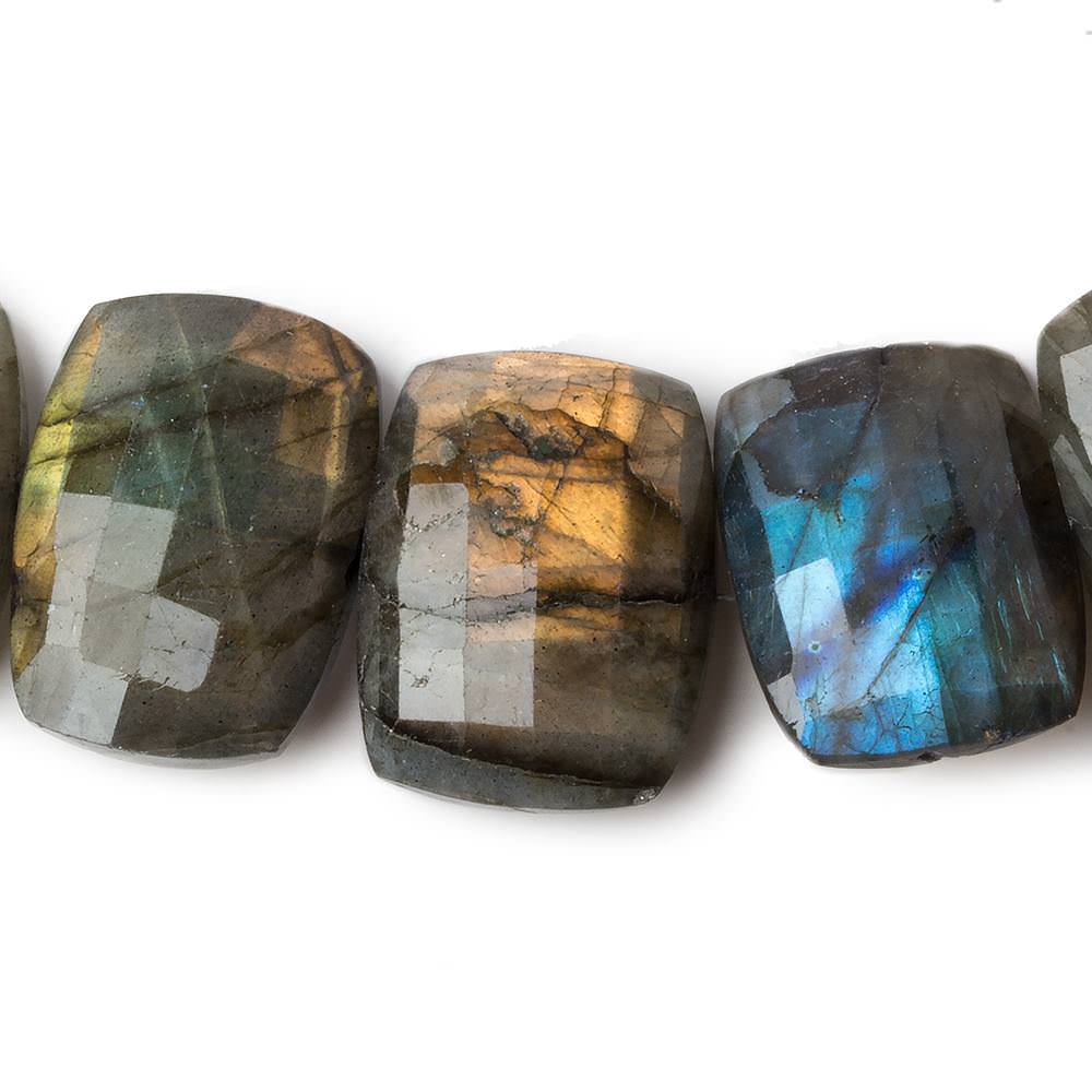 17x13mm Labradorite side drilled Cushions 5.5 inch 10 pieces A - Beadsofcambay.com