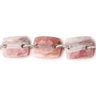 17x13mm Rhodochrosite Double Drilled Rectangles 8.5 inch 11 Beads 2.5mm Holes - Beadsofcambay.com