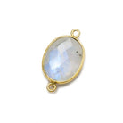 17x13mm Vermeil Bezel Rainbow Moonstone Faceted Oval Connector 1 piece - Beadsofcambay.com