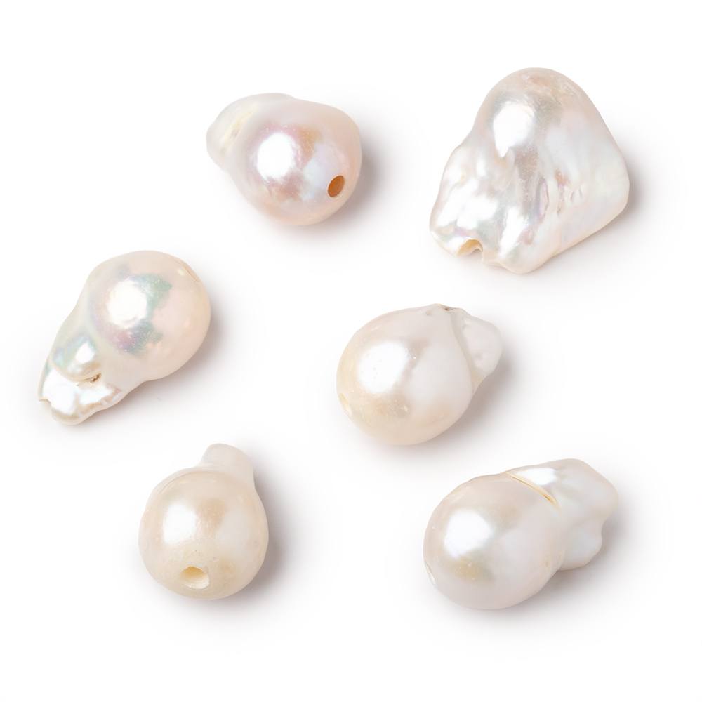 17x14-22x14mm Off White Ultra Baroque 2.5mm Large Hole Focal Beads 1 piece - Beadsofcambay.com