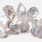 17x14-25x15mm Creamy White Top Drill Ultra Keshi Freshwater Pearls 15 inch 48 Beads AA - Beadsofcambay.com