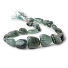 17x14-25x26mm Moss Aquamarine Plain Nuggets 18 inch 19 Beads 1mm Hole - Beadsofcambay.com
