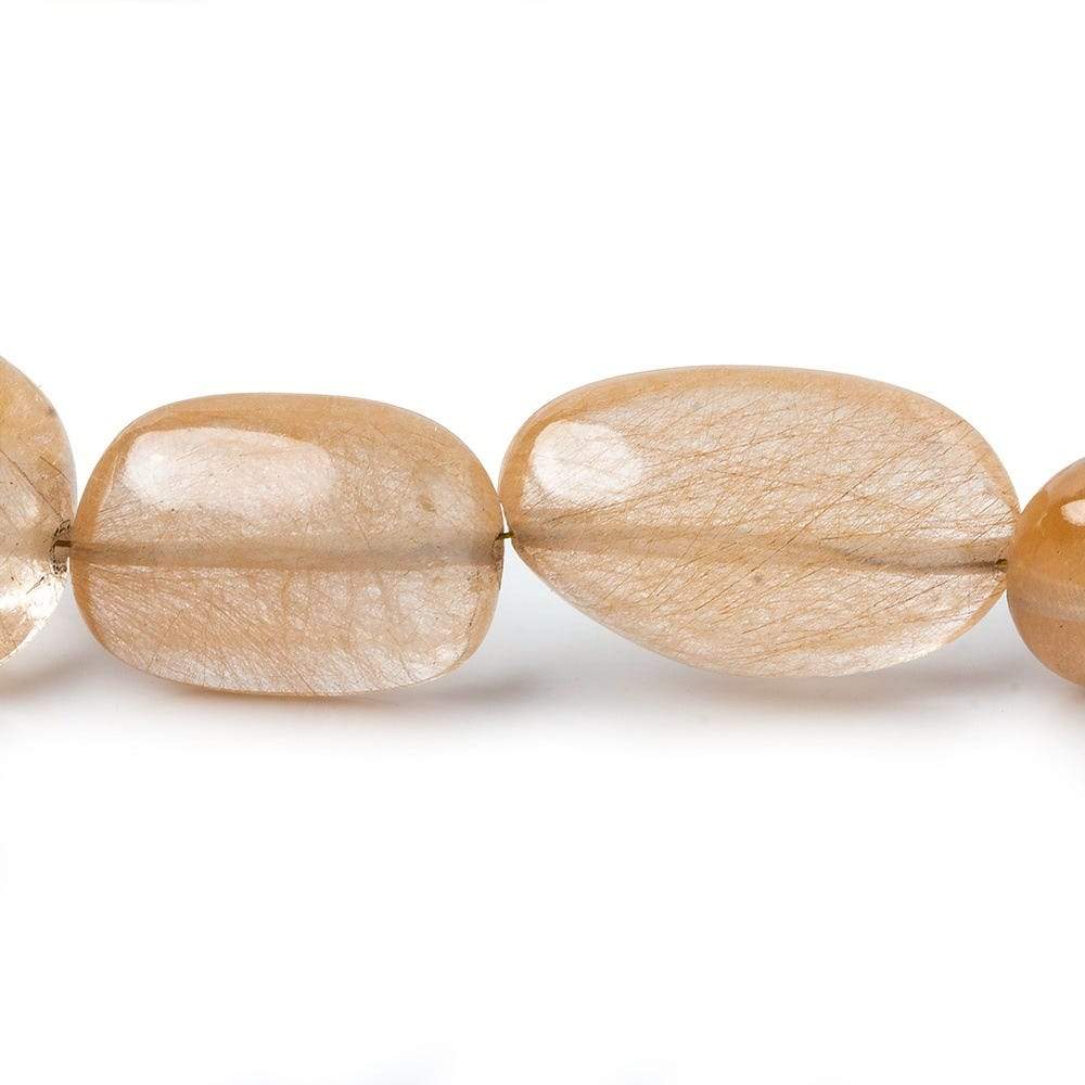 17x15-26x15mm Caramel Rutilated Quartz Plain Nugget Beads 16 inch 21 pcs - Beadsofcambay.com