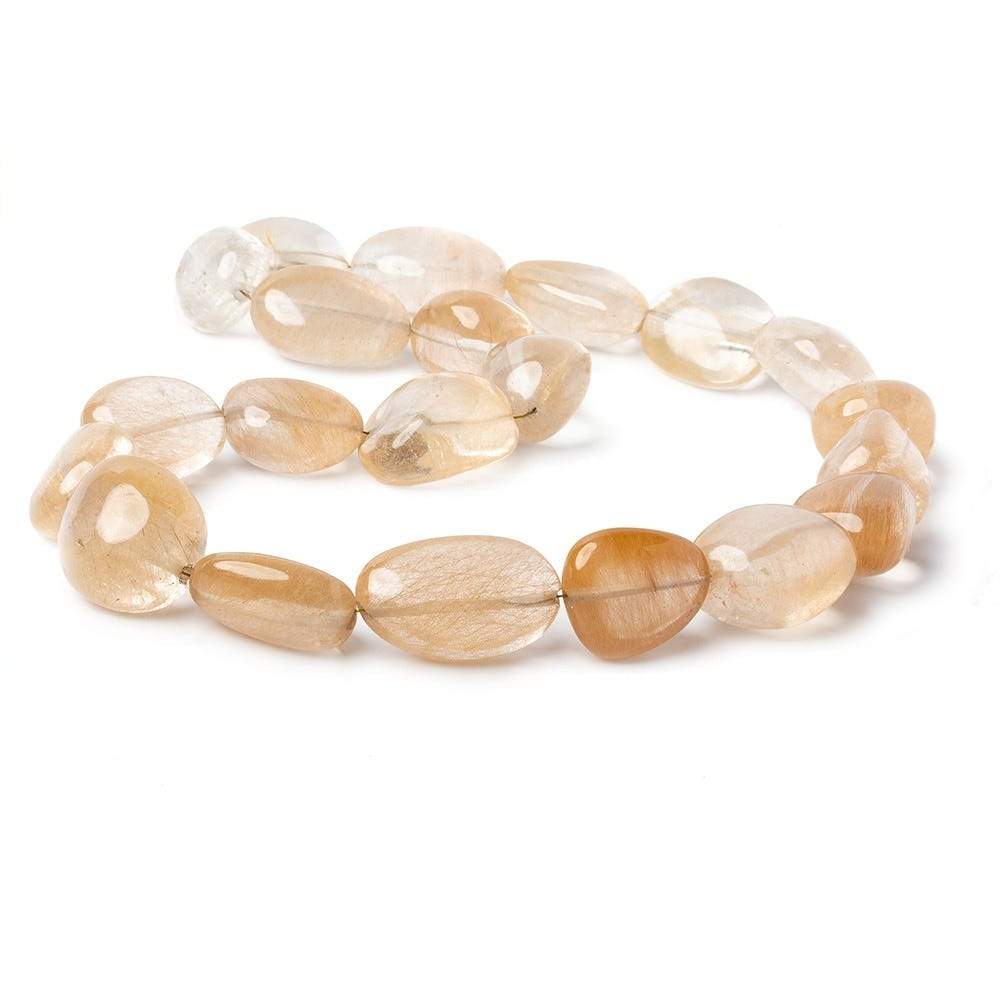 17x15-26x15mm Caramel Rutilated Quartz Plain Nugget Beads 16 inch 21 pcs - Beadsofcambay.com