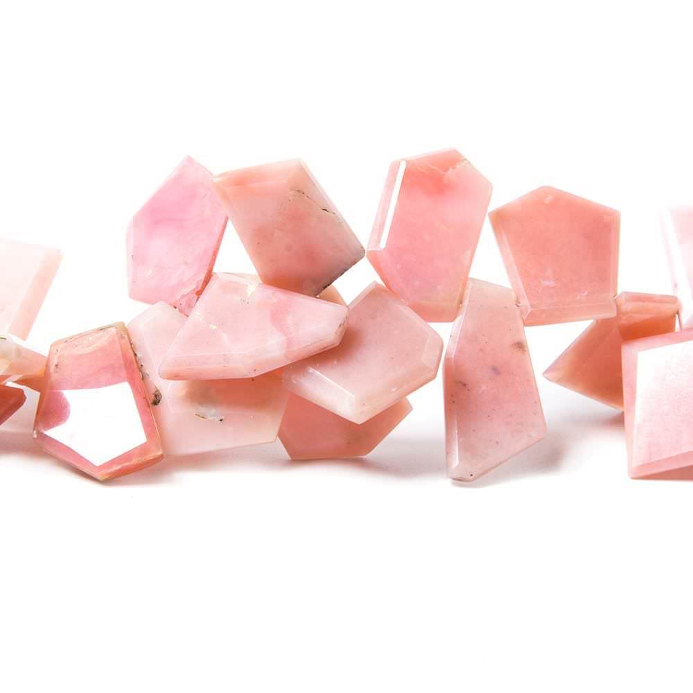 17x16-20x18mm Pink Peruvian Opal bezel faceted free shape 44 beads - Beadsofcambay.com
