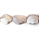 17x16-23x17mm Mystic Chocolate Moonstone Faceted Flat Nuggets 13.5 inch 15 beads - Beadsofcambay.com
