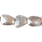17x16-23x17mm Mystic Platinum Grey Moonstone Faceted Flat Nuggets 13.5 inch 15 beads - Beadsofcambay.com
