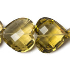 17x17-27x27mm Honey Quartz Straight Drill Clefted Hearts 16 inch 22 beads AAA - Beadsofcambay.com