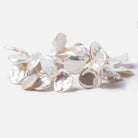 17x17.5-19x18mm Silver Ultra Keshi Pearl Iridescent Overtone 15 inch 40 pieces AAA Grade - Beadsofcambay.com