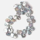 17x17.5-19x18mm Silver Ultra Keshi Pearl Iridescent Overtone 15 inch 40 pieces AAA Grade - Beadsofcambay.com