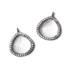 17x17mm Black Gold Bezeled CZ & Crystal Quartz Heart Pendant 1 piece - Beadsofcambay.com