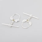17x18mm Sterling Silver Toggle with Leaves & Lemon Quartz 1 piece - Beadsofcambay.com