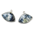 17x25mm Sterling Silver .925 Bezeled Dendritic Opal Fan Set of 2 pendants - Beadsofcambay.com