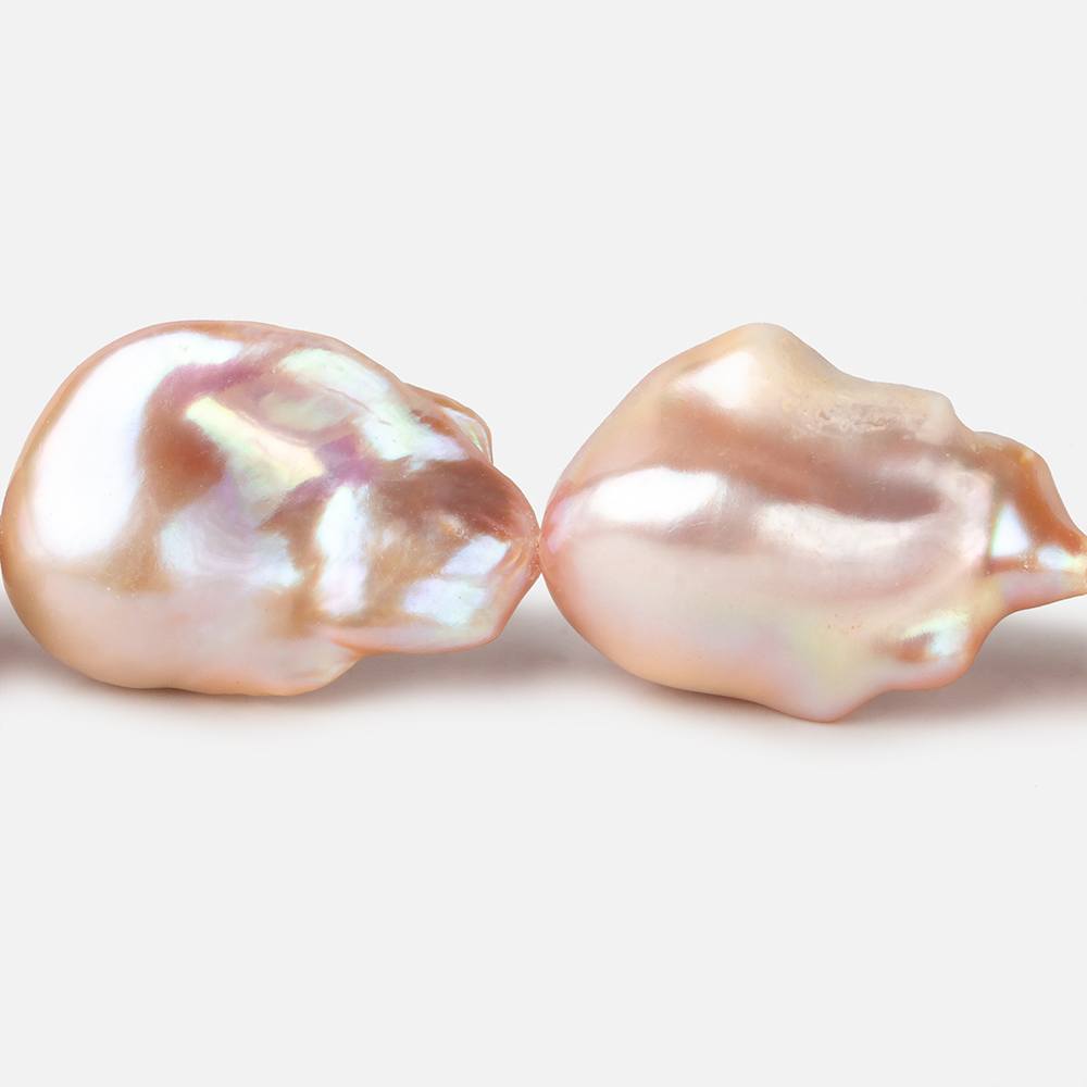 17x29-17x32mm Blush Pink Ultra Baroque Freshwater Pearls 16 inch 14 pieces AAA grade - Beadsofcambay.com
