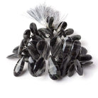 17x7-28x13mm Black Moss Quartz Faceted Pear Beads 9 inch 45 pieces - Beadsofcambay.com