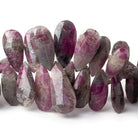 17x8-25x11mm Ruby in Marble Matrix Faceted Pear Beads 9.25 inch 56 pieces - Beadsofcambay.com