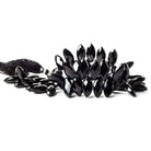 17x8mm Black Onyx top drilled faceted marquise beads 8.5 inch 42 pcs AAA - Beadsofcambay.com