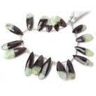 17x9-30x12mm Prehnite and Matrix Pear Briolettes 8 inch 17 pieces AA - Beadsofcambay.com