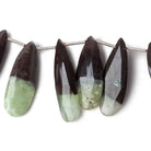 17x9-30x12mm Prehnite and Matrix Pear Briolettes 8 inch 17 pieces AA - Beadsofcambay.com