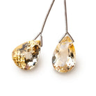 18-20mm Citrine Faceted Pear Focal Set of 2 Beads - Beadsofcambay.com