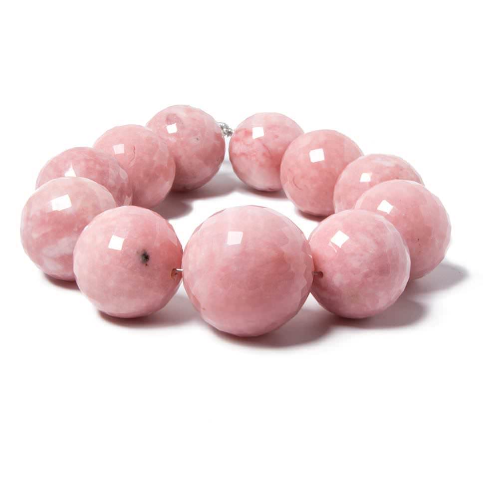 18-25mm Pink Peruvian Opal faceted rounds 9 inches 11 beads AAA grade - Beadsofcambay.com
