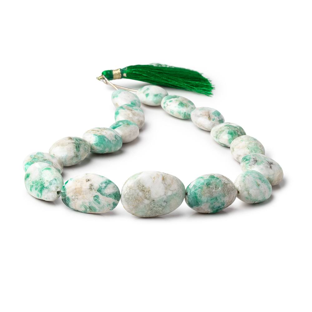 18-27mm Colombian Emerald in Matrix Plain Nuggets 14 inch 17 Beads - Beadsofcambay.com