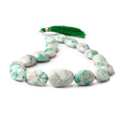 18-27mm Colombian Emerald in Matrix Plain Nuggets 14 inch 17 Beads - Beadsofcambay.com