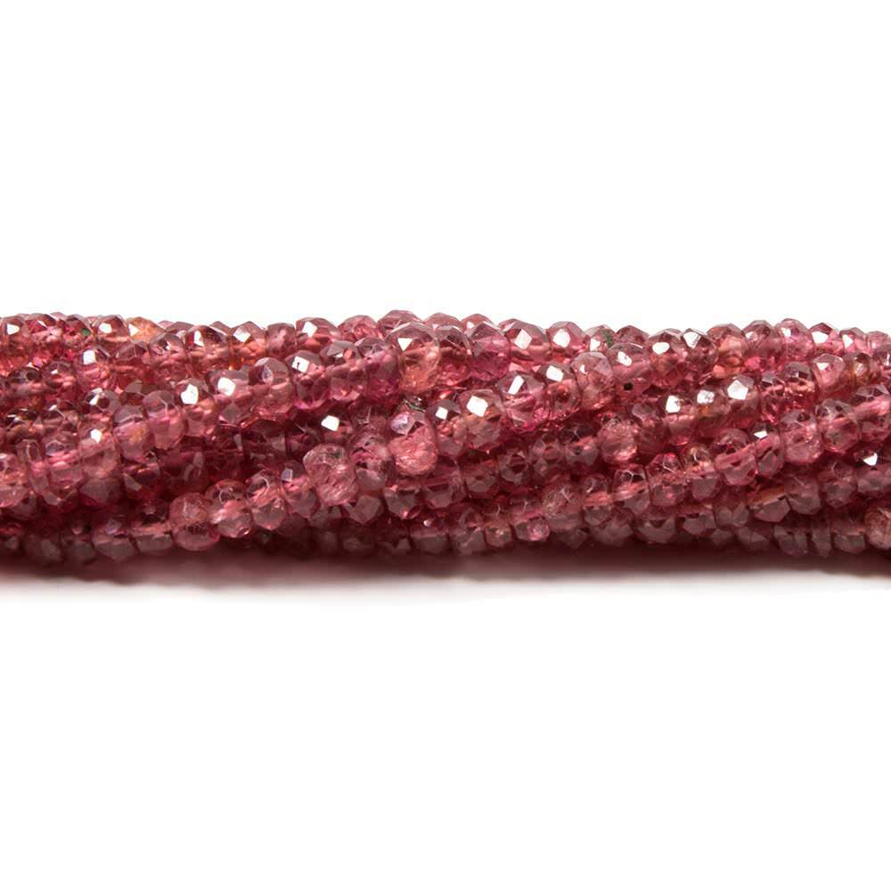 1.5-3.5mm Candy Apple Red Spinel faceted rondelles 16 inch 220 beads A Grade - Beadsofcambay.com