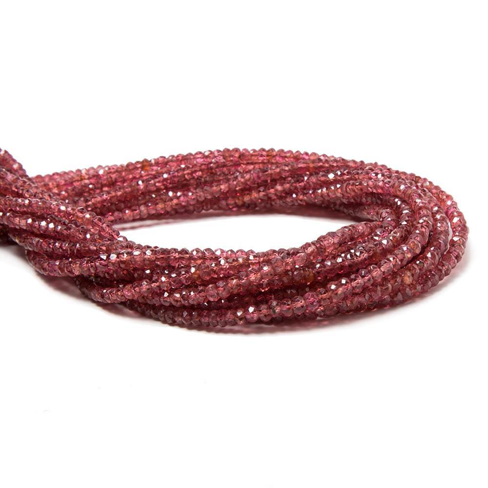 1.5-3.5mm Candy Apple Red Spinel faceted rondelles 16 inch 220 beads A Grade - Beadsofcambay.com