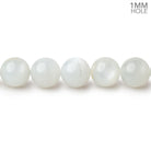 8mm White Moonstone Plain Rounds 16 inch 52 beads 1mm Large Hole AA - BeadsofCambay.com