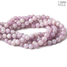 Beadsofcambay Kunzite Plain Rounds 16 inch 51 beads 1.5mm Large Hole AA