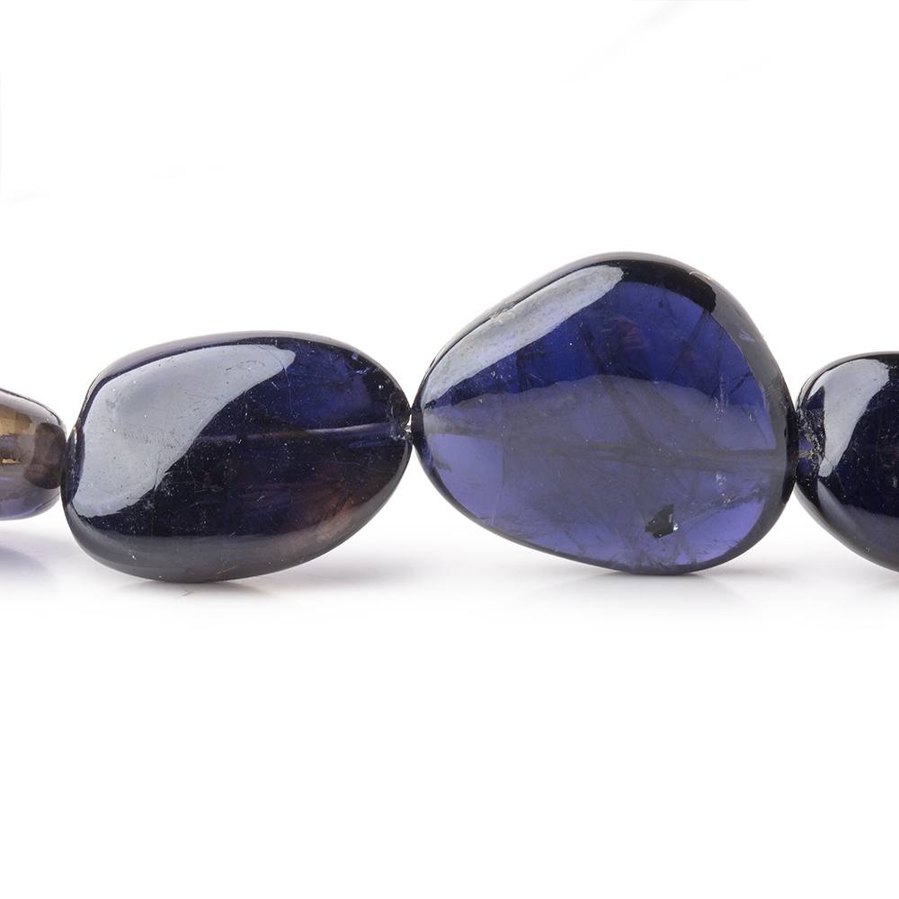 16x14-30x16mm Iolite plain nugget beads 20 inch 25 beads AAA+ - BeadsofCambay.com