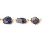 10x8mm Iolite faceted nugget Vermeil Chain by the foot 21 pieces - BeadsofCambay.com