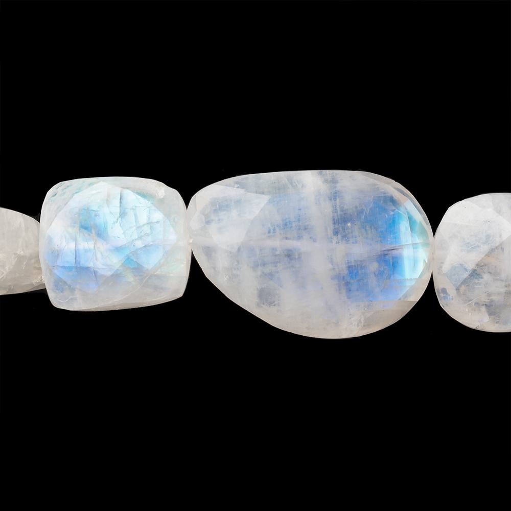 13x12-27x21mm Rainbow Moonstone faceted nuggets 14 inch 20 beads AA