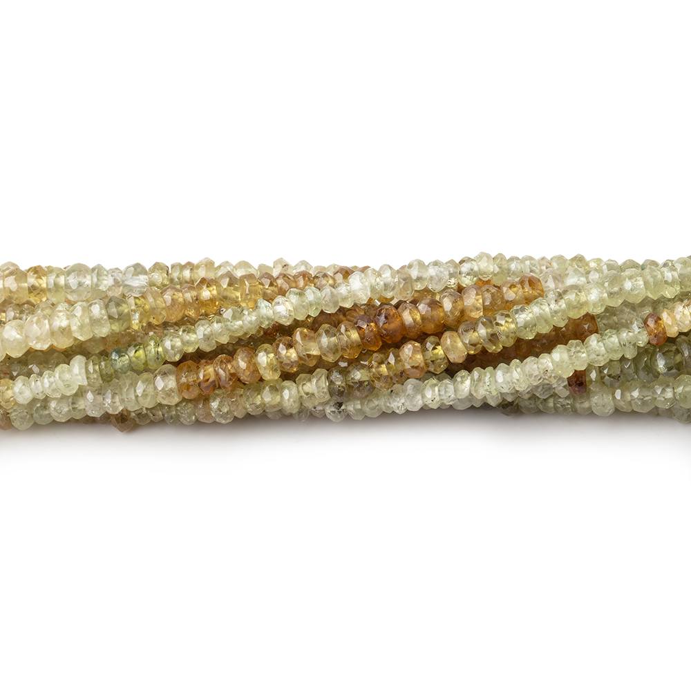 3mm Multi-tonal Grossular Garnet Faceted Rondelle Beads 13 inch 175 pieces - BeadsofCambay.com