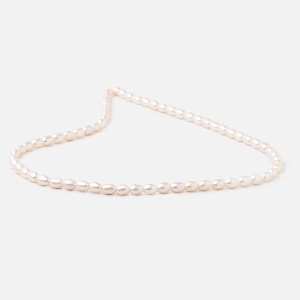 5x4mm Cream Large Hole Oval Freshwater Pearls 1.5mm drill hole 15 inch 64 pcs - BeadsofCambay.com