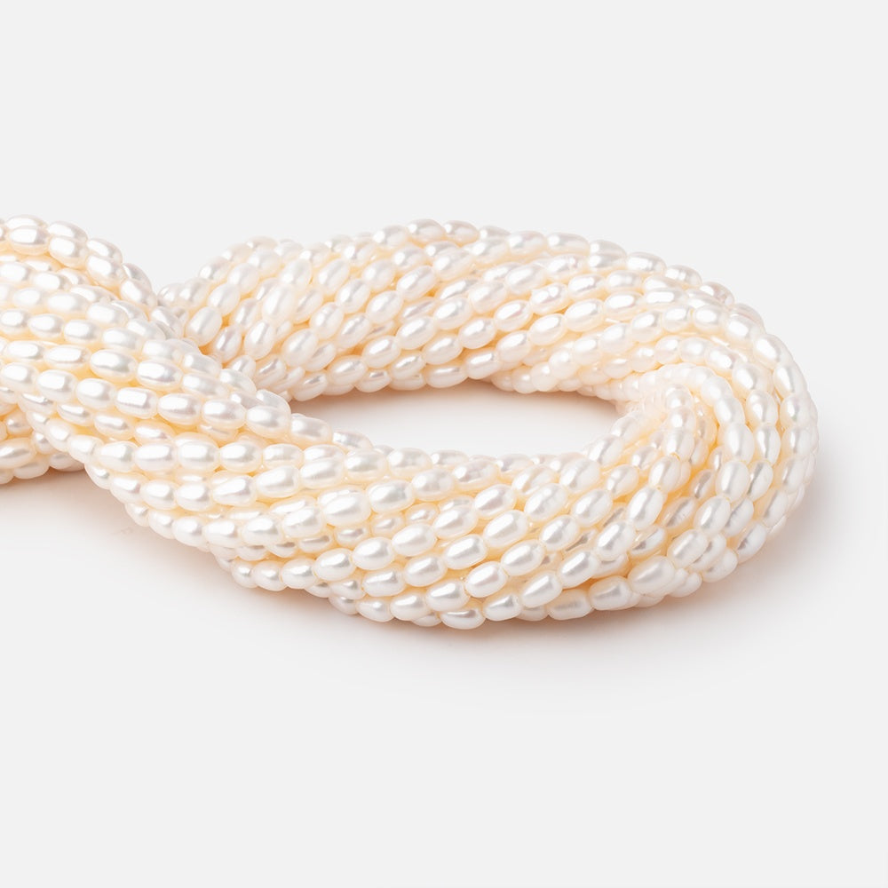 6x4-7x4mm Cream Large Hole Oval Freshwater Pearls 1.5mm drill hole 15 inch 60 pcs - BeadsofCambay.com